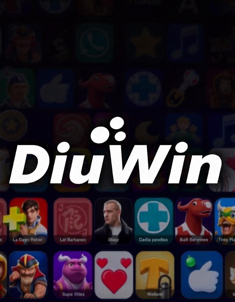 Diuwin Logo Title in Black background with different games below